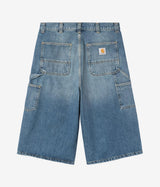 CARHARTT WIP OG DOUBLE KNEE LONG SHORT I037493 BLUE OLD USED WASHED - Shoelosophy