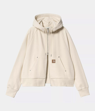 CARHARTT WIP WOMENS HOODED ELDON SWEATSHIRT JACKET I034374 NATURAL - Shoelosophy