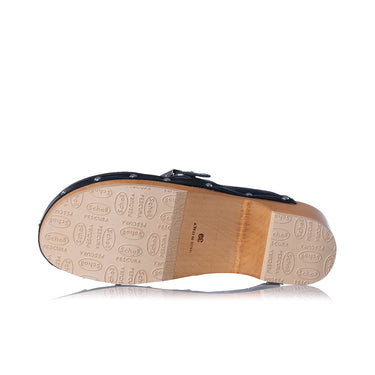 SCHOLL PESCURA CLOG 50 F32325 SCHWARZER HONIG, HERGESTELLT IN ITALIEN, DAMENSANDALE - Shoelosophy