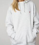 GRAMICCI ONE POINT HOODED SWEATSHIRT G309-FT ASH HEATHER - Shoelosophy