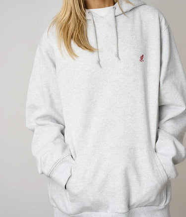 GRAMICCI ONE POINT HOODED SWEATSHIRT G309-FT ASH HEATHER - Shoelosophy