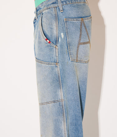 AMISH SUPPLIES SUPER KNEE CARPENTER DENIM STONE USED - Shoelosophy