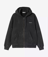 CARHARTT WIP HOODED PAINTER JACKET I036913 SCHWARZ DESTROY WASH SPLATTER - Shoelosophy