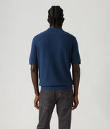 LEVI'S PULL TRICOT POLO A7294-0012 ROBE BLEU COTON LIN MÉLANGÉ - Shoelosophy