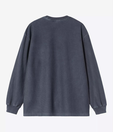 CARHARTT WIP LOOSE POCKET T-SHIRT I036862 DARK NAVY GARMENT DYED LONG SLEEVES - Shoelosophy