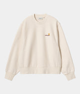 CARHARTT WIP WOMENS AMERICAN SCRIPT SWEATSHIRT I033649 MOONBEAM - Shoelosophy
