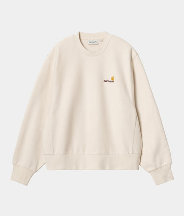 CARHARTT WIP WOMENS AMERICAN SCRIPT SWEATSHIRT I033649 MOONBEAM - Shoelosophy
