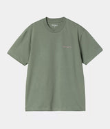 CARHARTT WIP WOMENS SCRIPT EMBROIDERY T-SHIRT I032293 PARK HORTENSIA - Shoelosophy