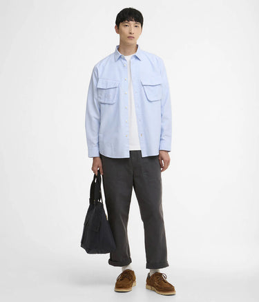 BARBOUR HERITAGE SELECT ARNHA OVERSIZED OXFORD JUNGLE SHIRT HIMMELBLAU - Shoelosophy