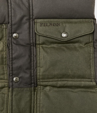 FILSON DOWN CRUISER VEST OILED COVER CLOTH FMGIL0005 OTTER GREEN - Shoelosophy
