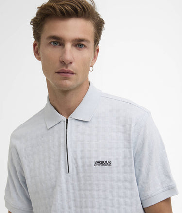 BARBOUR INTERNATIONAL LANGSTON JACQUARD POLO SHIRT MML1543BU41 SKY - Shoelosophy