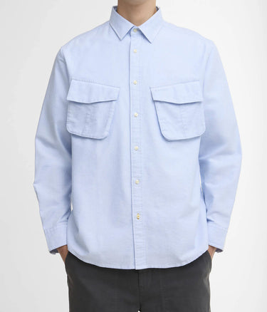 BARBOUR HERITAGE SELECT ARNHA OVERSIZED OXFORD JUNGLE SHIRT HIMMELBLAU - Shoelosophy