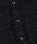 UNIVERSAL WORKS FIELD JACKET 00017 WOOL FLEECE BLACK - Shoelosophy