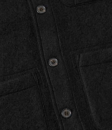 UNIVERSAL WORKS FIELD JACKET 00017 WOOL FLEECE BLACK - Shoelosophy