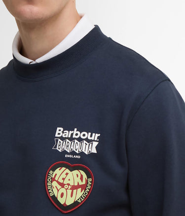 BARBOUR X BARACUTA NORTHERN CREW NECK BRFEL0054 NAVY - Shoelosophy