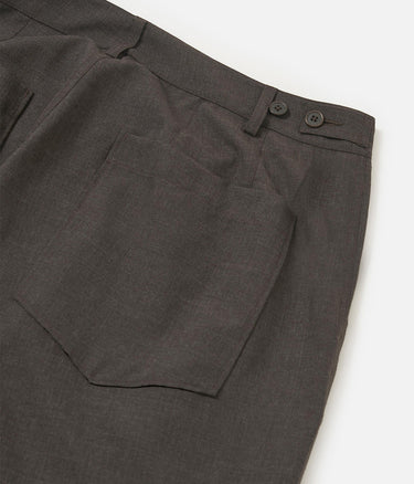 UNIVERSAL WORKS DUTCH PANT P34028 TROPICAL SUITING BROWN MARL - Shoelosophy