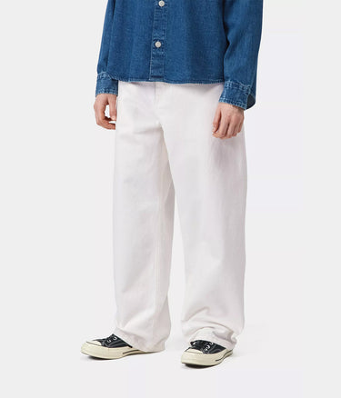 CARHARTT WIP WOMENS BRANDON PANT I035892 WHITE RINSED - Shoelosophy