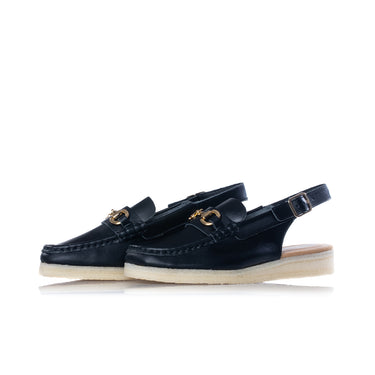CLARKS ORIGINALS WOMENS WALLABEE SLING SCHWARZES LEDER - Shoelosophy