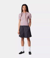 CARHARTT WIP WOMENS CARTER KNIT T-SHIRT I035181 PINK FOG - Shoelosophy