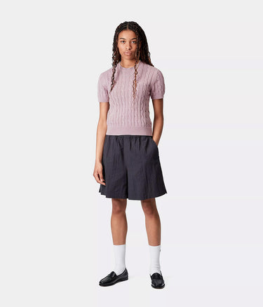 CARHARTT WIP WOMENS CARTER KNIT T-SHIRT I035181 PINK FOG - Shoelosophy