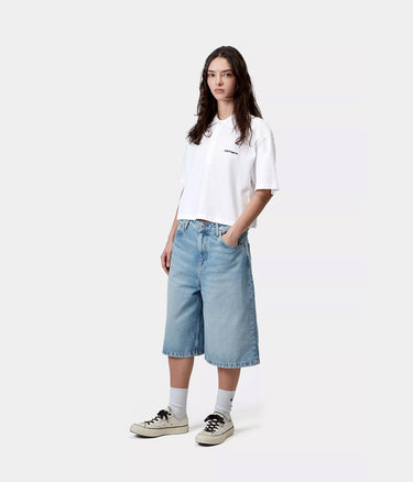 CARHARTT WIP WOMENS SCRIPT POLO TS I034553 WHITE - Shoelosophy