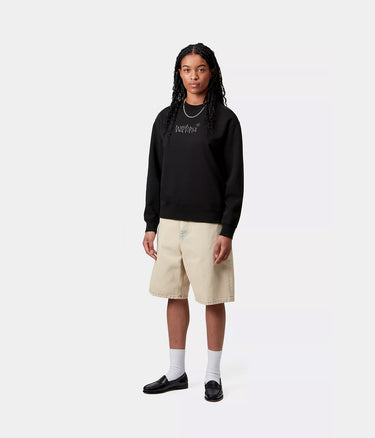 CARHARTT WIP WOMENS WIPTOPIA SCRIPT SWEATSHIRT I035515 SCHWARZ DUNKELGRAU - Shoelosophy