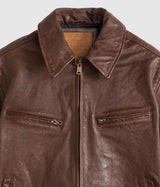 LEVI'S CORONA HEIGHT LEATHER JACKET 005BO-0000 WORN SEPHIA BROWN - Shoelosophy