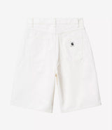 CARHARTT WIP WOMENS BRANDON SHORT I037021 WHITE RINSED - Shoelosophy
