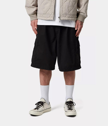 CARHARTT WIP COLE CARGO SHORT I035566 BLACK GARMENT DYED - Shoelosophy