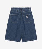 CARHARTT WIP WOMENS BELMONT SHORT I036598 BLUE STONE WASHED - Shoelosophy