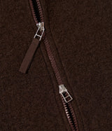 UNIVERSAL WORKS ZIP BOMBER WOLLFLEECE 00018 BRAUN - Shoelosophy