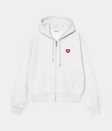 CARHARTT WIP WOMENS HOODED HEARTH II HARTT JACKET I035242 ASH HEATHER - Shoelosophy