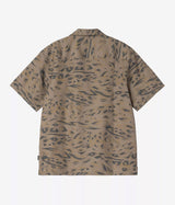 CARHARTT WIP TRAVON SHIRT I036808 DUCK FEATHER PRINT CYPRESS BLACK - Shoelosophy