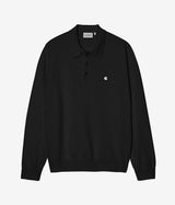 CARHARTT WIP MADISON POLO LONG SLEEVE I036162 BLACK - Shoelosophy