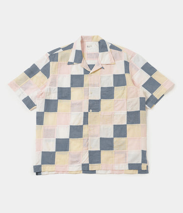 UNIVERSAL WORKS PATCHWORK CHECK ROAD SHIRT P34083 PASTEL CHECK - Shoelosophy