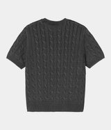 CARHARTT WIP WOMENS CARTER KNIT T-SHIRT I035181 BLACK GARMENT DYED - Shoelosophy