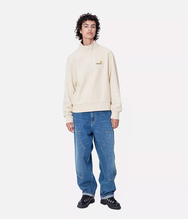 CARHARTT WIP WOMENS AMERICAN SCRIPT HIGH NECK SWEATSHIRT I033827 MOONBEAM - Shoelosophy