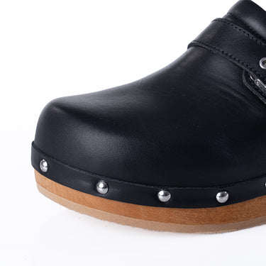 SCHOLL PESCURA CLOG 50 F32325 SCHWARZER HONIG, HERGESTELLT IN ITALIEN, DAMENSANDALE - Shoelosophy