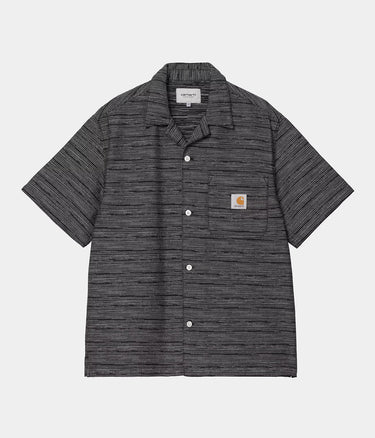 CARHARTT WIP GELLAR SHIRT I035569 JACQUARD BLACK RINSED - Shoelosophy