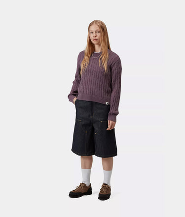 CARHARTT WIP WOMENS CARTER SWEATER I036394 COZY PURPLE GARMENT DYED - Shoelosophy