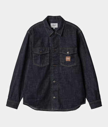 CARHARTT WIP LINCOLN SHIRT I034735 BLUE RINSED - Shoelosophy