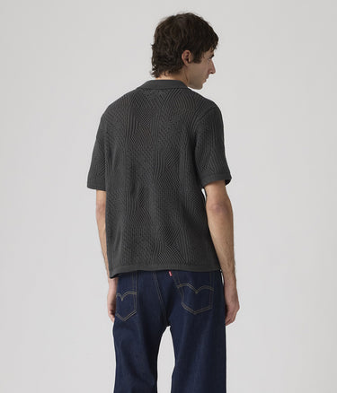 LEVI'S SWEATER CAMP SHIRT 0013G-0004 DARK PHANTOM CROCHET POINTELLE - Shoelosophy