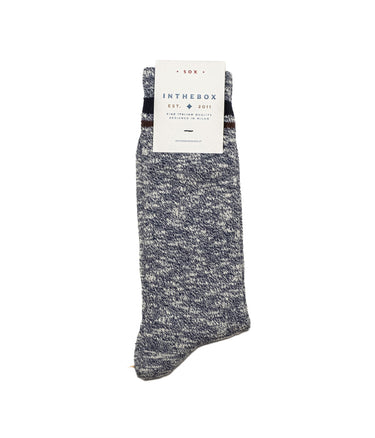 IN DER BOX COUNTRY BICOLOR SOCKS NAVY HEATHER HERGESTELLT IN ITALIEN - Shoelosophy
