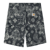 CARHARTT WIP 싱글 니 쇼츠 I030767 VERSE PRINT BLACK - Shoelosophy