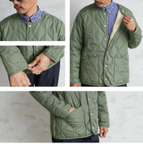TAION UNISEX MILITARY CREW NECK DOWN JACKET OLIVE - Shoelosophy
