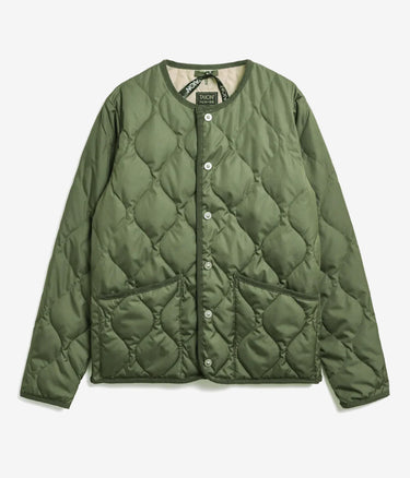 TAION UNISEX MILITARY CREW NECK DOWN JACKET OLIVE - Shoelosophy