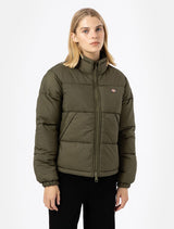DICKIES WOMENS ALATNA JACKET MILITARY GREEN SHORT DOWN JACKET - Shoelosophy