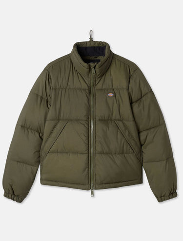 DICKIES WOMENS ALATNA JACKET MILITARY GREEN PIUMINO CORTO - Shoelosophy