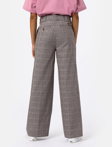 DICKIES WOMENS BAKERHILL PANT 브라운 타탄 - Shoelosophy