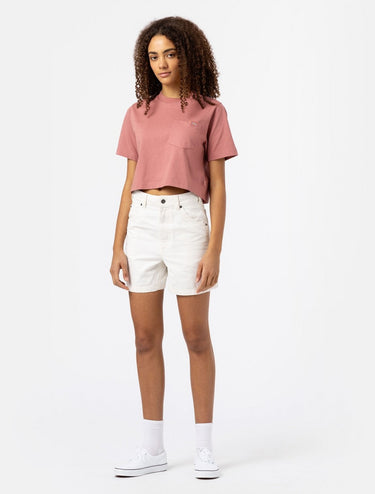 DICKIES WOMENS DUCK CANVAS SHORT STONE WASHED CLOUD - Shoelosophy